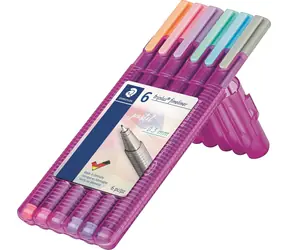 Staedtler Fineliner triplus rPP / Fix / trojhranný / hrot 0,3 mm / mix barev / 6 ks