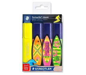 Staedtler Textsurfer Classic / Zvýrazňovač / sada 4 ks (3+1) / mix barev / šíře stopy 1–5 mm
