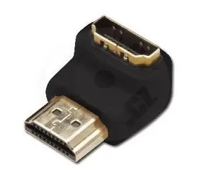 Digitus HDMI adaptér 90° černo-zlatý / Adaptér / HDMI-HDMI / 4K 60Hz / poniklované kontakty