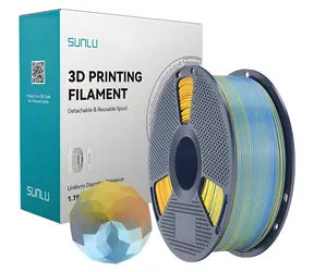 Sunlu PLA+ Silk Forth-Color modrá-fialová-oranžová-žlutá / Struna pro 3D tiskárnu / PLA / hedvábný lesk / 1 kg