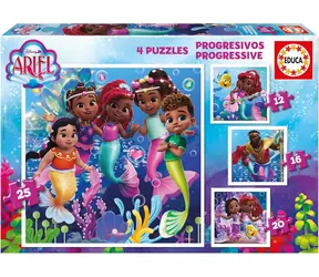 EDUCA Puzzle Disney Ariel 4v1 / (12 & 16 & 20 & 25 dílků)