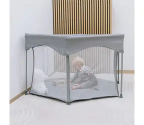 FreeON Dětská ohrádka Hexagon Quick Folding šedá / Rychlé skládání / 117x117x74 cm / 6-24 měsíců