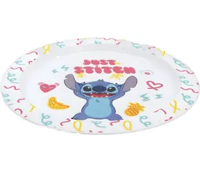 STOR Dětský jídelní talíř Stitch Palmy / Plast / Bez BPA / Vhodný do mikrovlnky