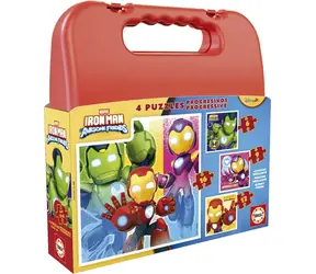 EDUCA Puzzle v kufříku Iron Man 4v1 / (6 & 9 & 12 & 16 dílků) / od 3 let