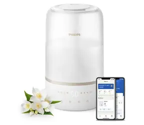 Philips HU1510/04 bílá / Zvlhčovač vzduchu / Dotykové ovládání / Displej / 21 dB