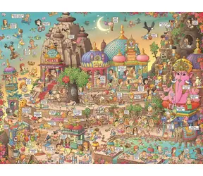 HEYE Puzzle Země jógy / 1500 dílků / 80 x 60 cm / trojboká krabice s plakátem