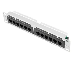 Lanberg 10" UTP 1U šedá / Patch panel / 12 portů / kat. 5E