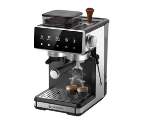 AMZCHEF CE-CM5560-SV stříbrná / Pákový kávovar / 1400 W / 20 bar / vestavěný mlýnek / 1,8 l