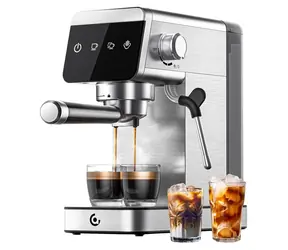 AMZCHEF CE-AZ-EM1501-SV stříbrná / Pákový kávovar / 1350 W / 1,2 l / 20 bar
