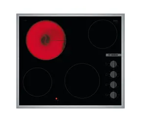 Bosch PKE645CA2E černá / Elektrická varná deska / stříbrný rám / 60 cm / 4 plotny
