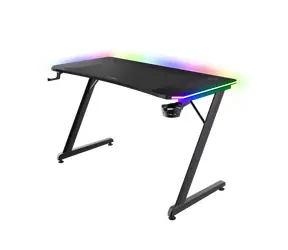 Trust GXT 710 Luminus Pro RGB černá / Herní stůl / RGB podsvícení / bezdrátová nabíječka / 120x60x74 cm