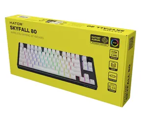 Hator Skyfall 80 Aurum Lemon bílo-černá / Herní klávesnice / mechanická / bezdrátová / Bluetooth 5.3