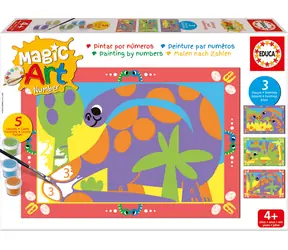 EDUCA Malování podle čísel Dinosaurus / 3 obrázky / 31 x 21,5 cm
