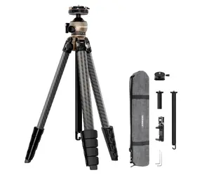 Neewer LT35 / Cestovní stativ z uhlíkových vláken / výška 16,5-156 cm / nosnost 10 kg / kulová hlava 360°