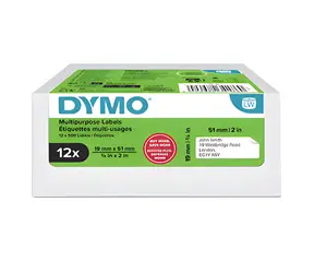 Dymo papírové štítky 51mm x 19mm 12x500 ks / bílé / multifunkční