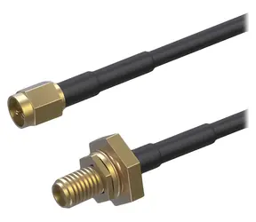Teltonika SMA prodlužovací kabel s průchodkou 2 m / Anténní kabel / SMA(M) - SMA(F) / RG174 / černá