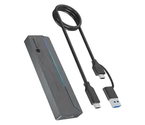 ICY BOX Externí box pro M.2 SSD RGB šedá / Externí box / M.2 SATA/NVMe / USB 3.2 Gen 2 / USB-C