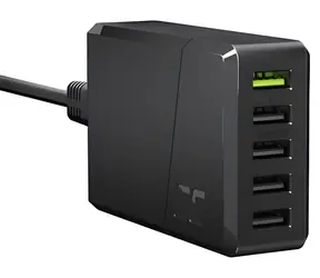 Green Cell Nabíječka 5x USB QC 3.0 černá / Nabíječka / 52W / 5x USB / QC 3.0