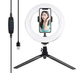 Puluz PKT3073B / Sada pro vlogování / Stativ / LED kroužkové světlo / Svorka na telefon