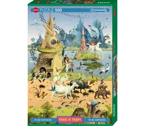 HEYE Puzzle Na výletě: Hieronymus Bosch / 500 dílků / 35 x 50 cm