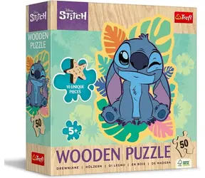 TREFL Dřevěné obrysové puzzle Stitch / 50 dílků / 22,4 x 28 cm / od 5 let