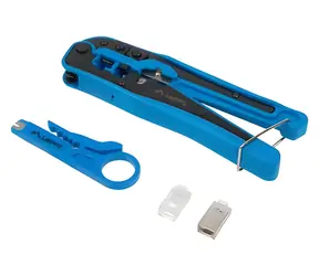 Lanberg Sada nářadí pro instalaci sítí LAN / Sada nářadí / Krimpovací kleště / Odizolovávač / RJ45 konektory Cat.5e