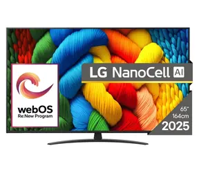 65" LG NanoCell AI 65NANO81A3A černá / Televize / 4K UHD / HDR10 / Wi-Fi / Bluetooth / WebOS