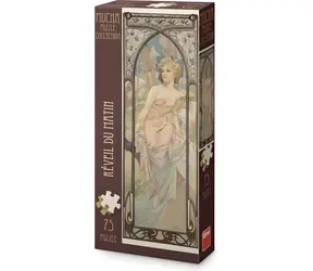 DINO Puzzle Alfons Mucha – Probuzení rána / Panoramatické / 75 dílků / 29,7 x 10,5 cm