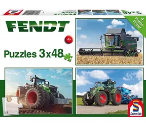 SCHMIDT Puzzle Traktory Fendt / 3x48 dílků / 26,3 x 17,8 cm