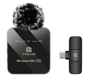 Puluz PU648B černá / Klopový mikrofon / sada 2 ks / bezdrátový / USB-C / 2.4 GHz