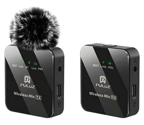 Puluz PU3153B / Bezdrátový klopový mikrofon / TX + RX / 2,4 GHz / dosah 10 m