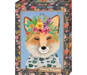 HEYE Puzzle Floral Friends: Přátelská liška / 1000 dílků
