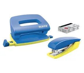 Leitz UrbanChic Set mini sešívačky a děrovačky modrá / Set mini sešívačky a děrovačky
