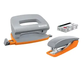 Leitz UrbanChic Set mini sešívačky a děrovačky tmavě šedá / Set mini sešívačky a děrovačky