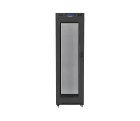 Lanberg Rack 42U černá / Stojanový rozvaděč / 19" / 600x1000 mm / Flat pack / Perforované dveře / LCD