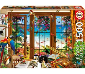 EDUCA Puzzle Okno pozorovatele ptactva / 1500 dílků