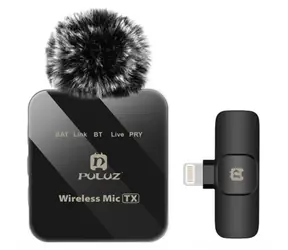 Puluz PU647B černá / Klopový mikrofon / bezdrátový / sada 2 ks / Lightning / 2,4 GHz