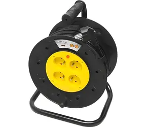 Blow PR-61 / Prodlužovací buben / 4 zásuvky / se zemněním / 50 m / PVC