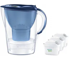 Brita Marella modrá + 3x filtry / Filtrační konvice na vodu / 2,4 l / filtr: MAXTRA PRO Pure Performance