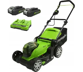 Greenworks G24X2LM41K2 / Aku sekačka na trávu / 2x24V / 2x2.0Ah / záběr 41 cm