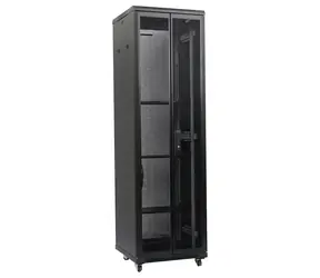 XtendLan TELCO 42U/800x1000 černá / Stojanový rozvaděč / 19" / Perforované dvoukřídlé dveře a záda