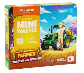 MARIOINEX Stavebnice Mini Waffle Traktor s postřikovačem / 50 dílků