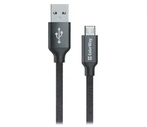 Colorway černá / Datový kabel / USB-A - Micro USB / 2,1 A / 1 m