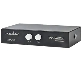 Nedis VGA přepínač černá / Přepínač / 2x VGA vstup / 1x VGA výstup / rozlišení 2560x1600 / 500 MHz