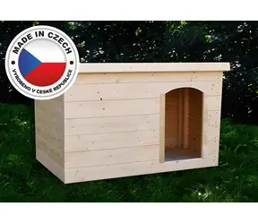 TOHOS Psí bouda velká 120x75x70 cm / smrkové dřevo / nezateplená / pro plemena do 60 cm