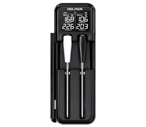 HELMER TM 28 černá / Kuchyňský teploměr / 2 sondy / LCD displej / Bluetooth / -10 až 100 °C