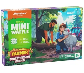 MARIOINEX Stavebnice Waffle Farmer Lesní záchranná akce / 100 dílků