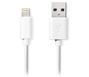 Nedis Lightning kabel 2 m bílá / Datový kabel / USB-A (M) - Lightning 8-pin (M)
