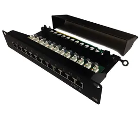 XtendLan 10" černá / Patch panel / 12 portů / Cat6 stíněný / 1U / LSA
