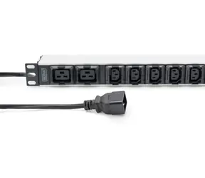 Digitus DN-95427 / Napájecí lišta / 19” 1U / 10x C13/C19 / 3600W / kabel 2m IEC C20